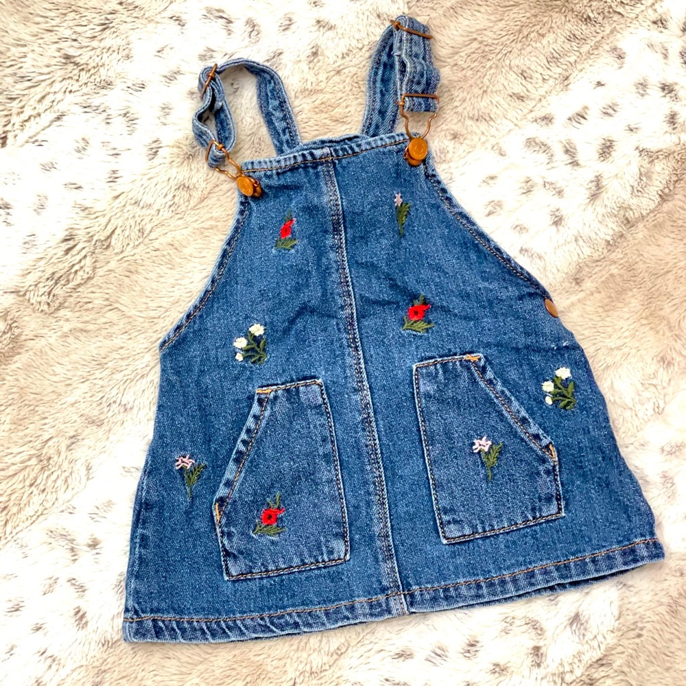 Embroidered Denim overalls